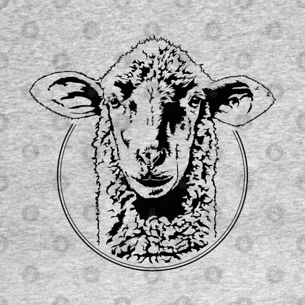 Funny Sheep Portrait Animal Lamb Herder by wilsigns